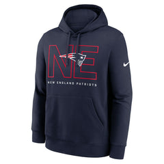 New England Patriots Busted Play Club Fleece Pullover Hoodie - Navy Hoodies