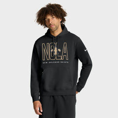 New Orleans Saints Busted Play Club Fleece Pullover Hoodie - Black Hoodies