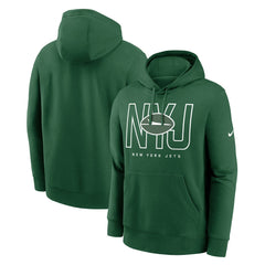 New York Jets Busted Play Club Fleece Pullover Hoodie - Green Hoodies
