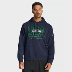 Seattle Seahawks Busted Play Club Fleece Pullover Hoodie - College Navy Hoodies