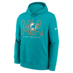 Miami Dolphins Busted Play Club Fleece Pullover Hoodie - Aqua Hoodies