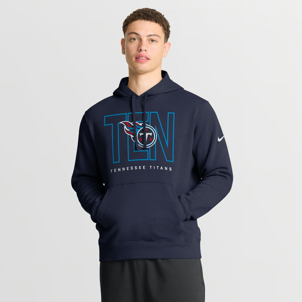 Tennessee Titans Busted Play Club Fleece Pullover Hoodie - Navy Hoodies