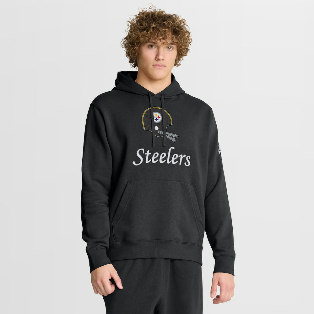 Pittsburgh Steelers Best Season Rewind Club Pullover Hoodie - Black Hoodies