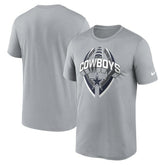Dallas Cowboys Legend Icon Performance T-Shirt - Gray T-shirts