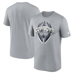 Dallas Cowboys Legend Icon Performance T-Shirt - Gray T-shirts