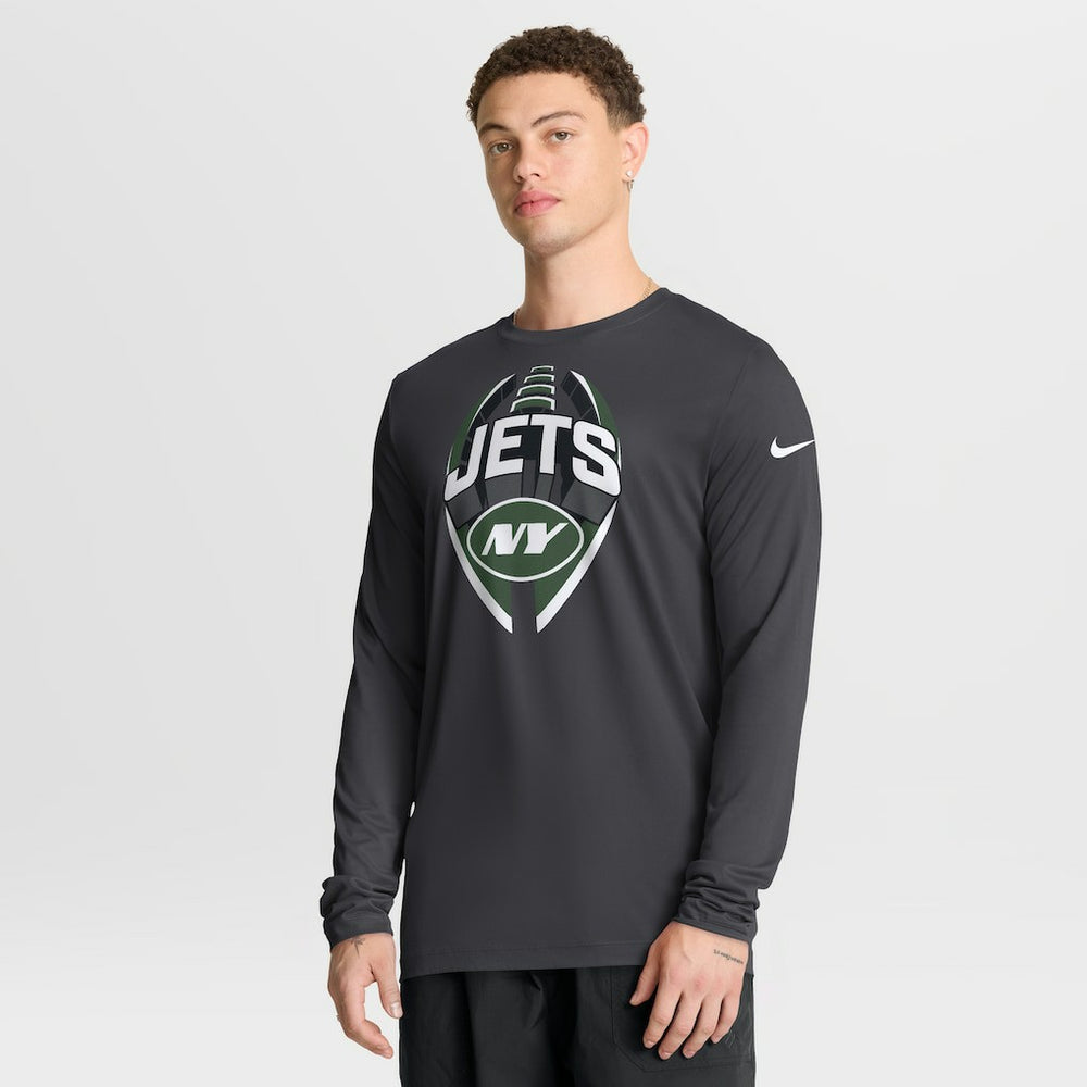 New York Jets Primetime Legend Icon Performance Long Sleeve T-Shirt - Anthracite T-shirts