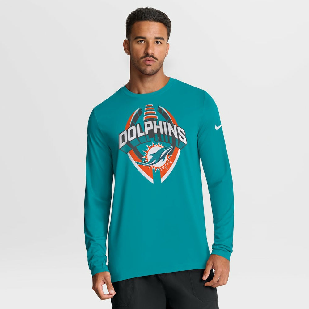 Miami Dolphins Primetime Legend Icon Performance Long Sleeve T-Shirt - Aqua T-shirts