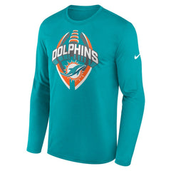 Miami Dolphins Primetime Legend Icon Performance Long Sleeve T-Shirt - Aqua T-shirts