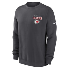 Kansas City Chiefs Primetime Club Fleece Pullover Sweatshirt - Anthracite Pullover