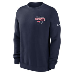 New England Patriots Primetime Club Fleece Pullover Sweatshirt - Navy Pullover