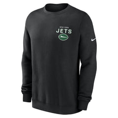 New York Jets Primetime Club Fleece Pullover Sweatshirt - Black Pullover