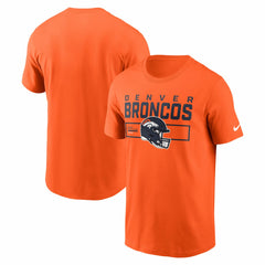 Denver Broncos Primetime Helmet Essential T-Shirt - Orange T-shirts