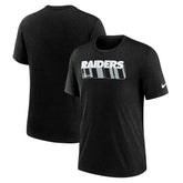 Las Vegas Raiders Long Pass Tri-Blend T-Shirt - Heather Black T-shirts