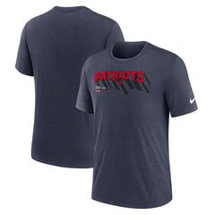 New England Patriots Long Pass Tri-Blend T-Shirt - Heather Navy T-shirts