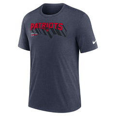 New England Patriots Long Pass Tri-Blend T-Shirt - Heather Navy T-shirts