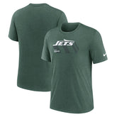 New York Jets Long Pass Tri-Blend T-Shirt - Heather Green T-shirts
