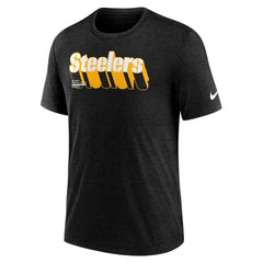 Pittsburgh Steelers Long Pass Tri-Blend T-Shirt - Heather Navy T-shirts