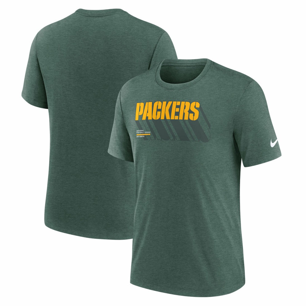 Green Bay Packers Long Pass Tri-Blend T-Shirt - Heather Green T-shirts
