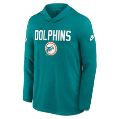 Miami Dolphins Big & Tall Alt Pack Dri-FIT Long Sleeve Hoodie T-Shirt - Aqua Hoodies