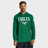 Philadelphia Eagles Big & Tall Alt Pack Dri-FIT Long Sleeve Hoodie T-Shirt - Kelly Green Hoodies