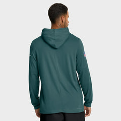 Philadelphia Eagles Big & Tall Sideline Dri-FIT Long Sleeve Hoodie T-Shirt - Midnight Green Hoodies