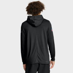 Detroit Lions Big & Tall Sideline Dri-FIT Long Sleeve Hoodie T-Shirt - Black Hoodies