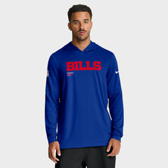 Buffalo Bills Big & Tall Sideline Dri-FIT Long Sleeve Hoodie T-Shirt - Royal Hoodies