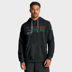Detroit Lions Tall 2025 NFL Crucial Catch Sideline Standard Issue Dri-FIT Hoodie - Black Hoodies