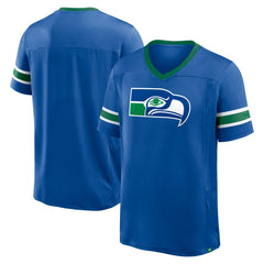 Seattle Seahawks Hometown Premium Hashmark V-Neck T-Shirt - Royal T-shirts