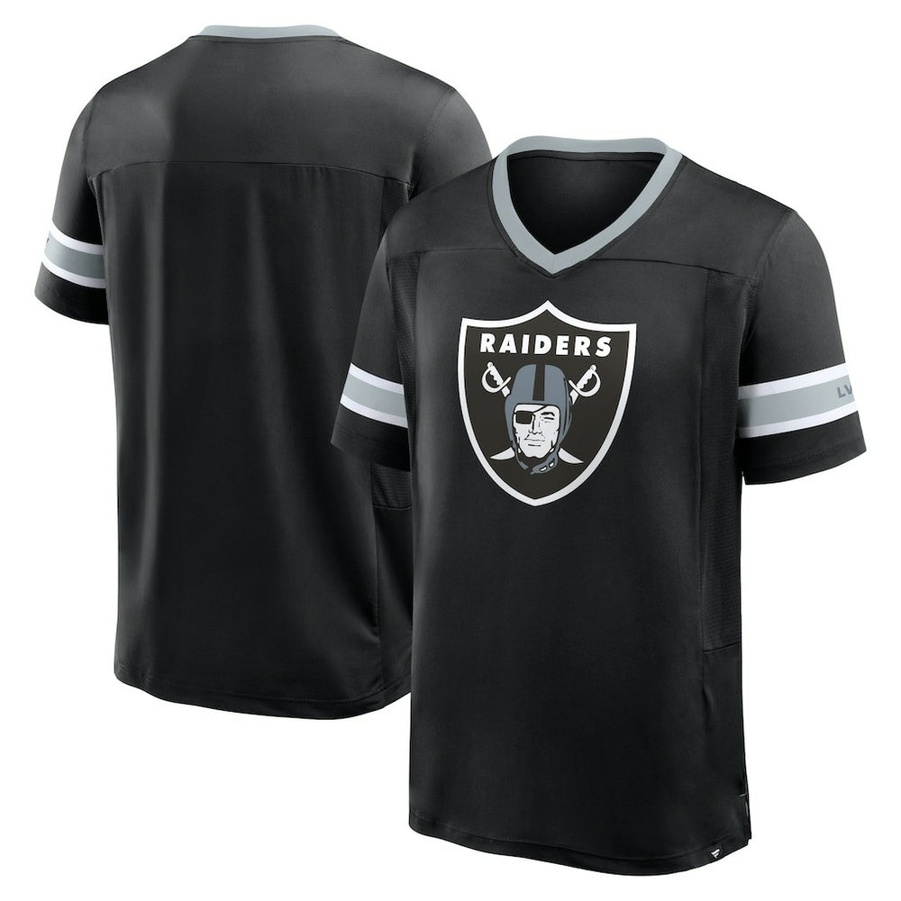 Las Vegas Raiders Hometown Premium Hashmark V-Neck T-Shirt - Black T-shirts