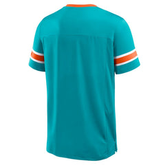 Miami Dolphins Hometown Premium Hashmark V-Neck T-Shirt - Aqua T-shirts