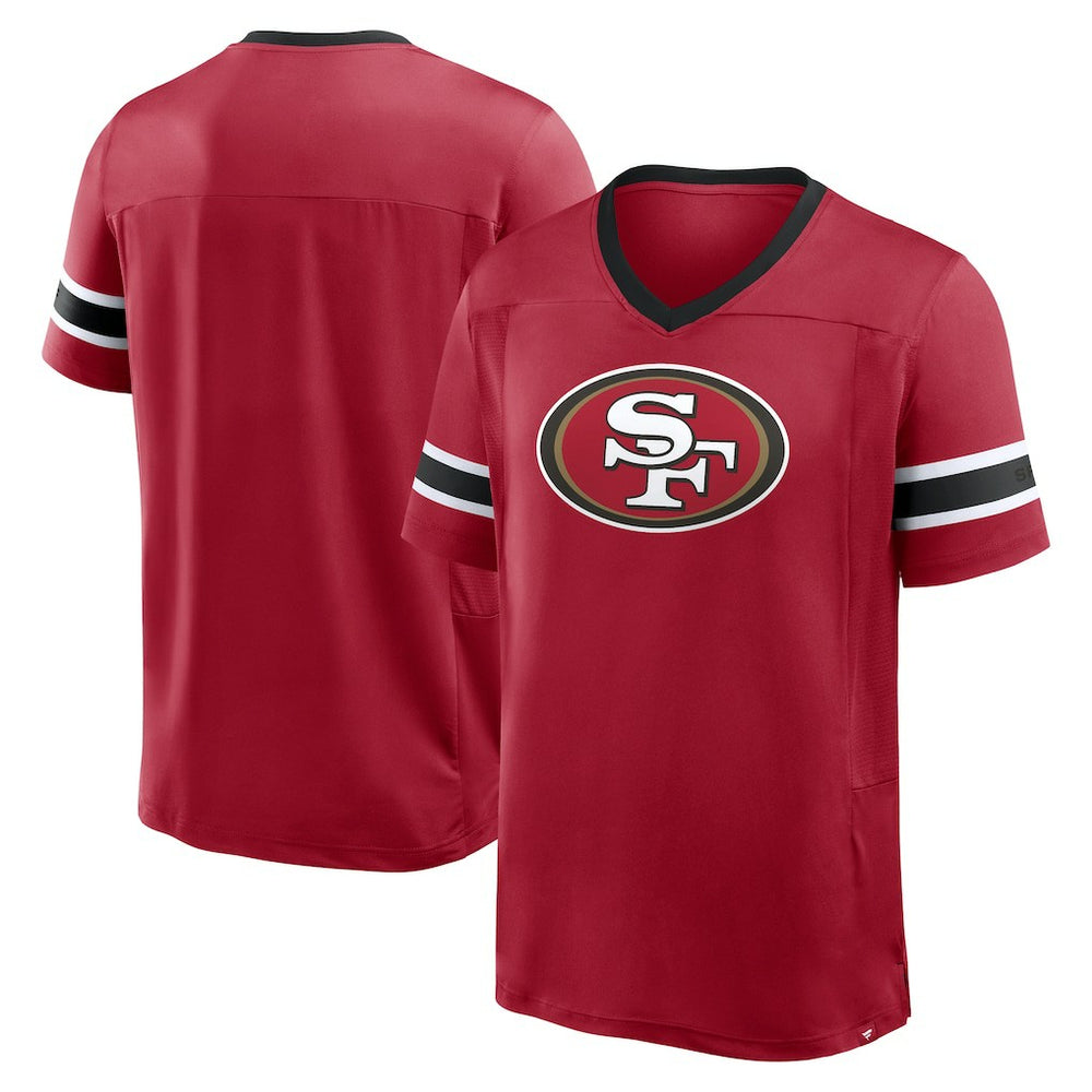 San Francisco 49ers Hometown Premium Hashmark V-Neck T-Shirt - Scarlet T-shirts