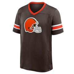 Cleveland Browns Hometown Premium Hashmark V-Neck T-Shirt - Brown T-shirts