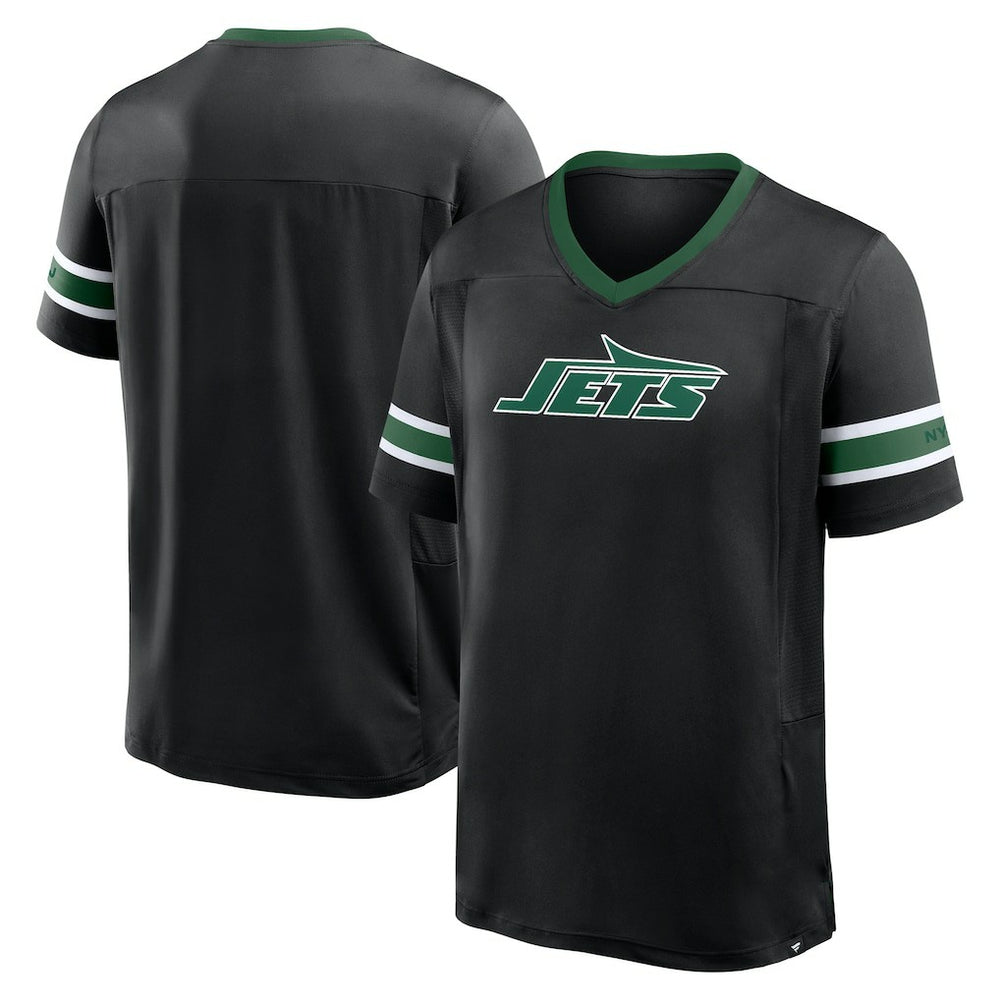 New York Jets Redzone Hashmark V-Neck T-Shirt - Black T-shirts