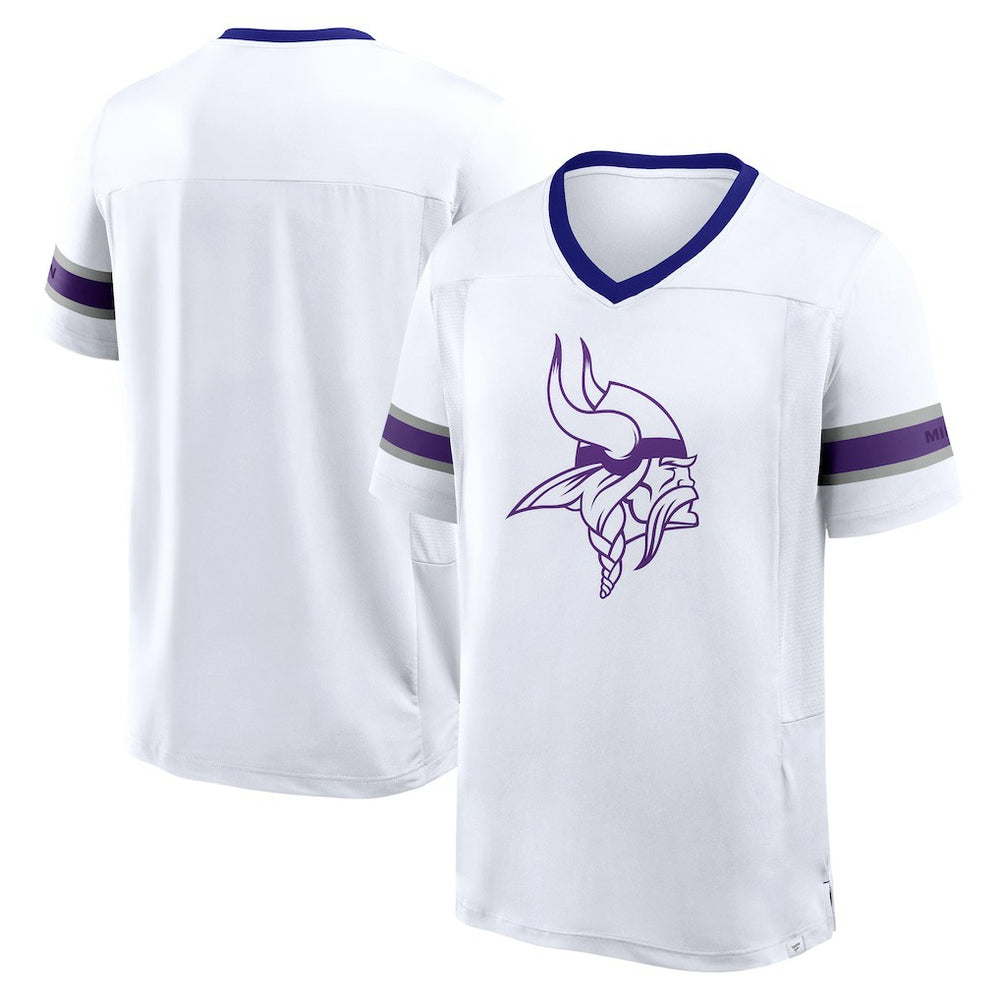 Minnesota Vikings Redzone Hashmark V-Neck T-Shirt - White T-shirts