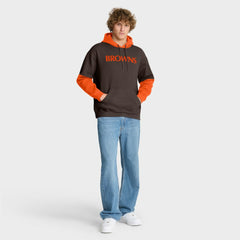 Cleveland Browns Helmet Retro Pullover Hoodie - Brown Hoodies