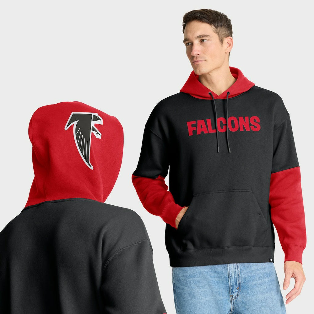 Atlanta Falcons Helmet Retro Pullover Hoodie - Black Hoodies