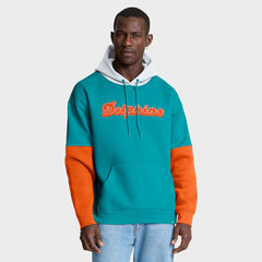 Miami Dolphins Helmet Retro Pullover Hoodie - Aqua Hoodies
