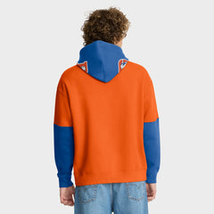 Denver Broncos Helmet Retro Pullover Hoodie - Orange Hoodies