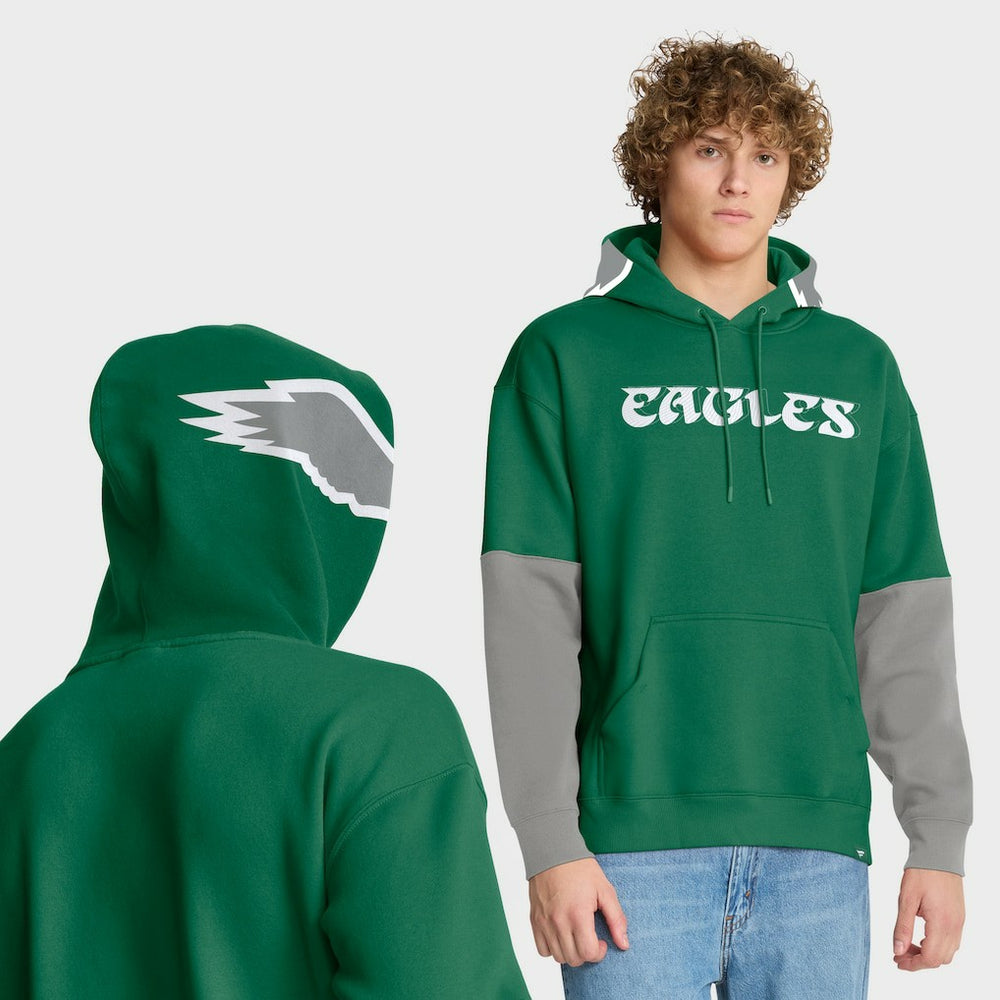 Philadelphia Eagles Helmet Retro Pullover Hoodie - Kelly Green Hoodies