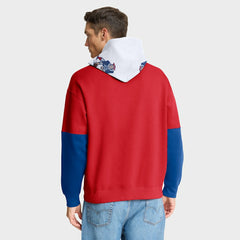New England Patriots Helmet Retro Pullover Hoodie - Red Hoodies