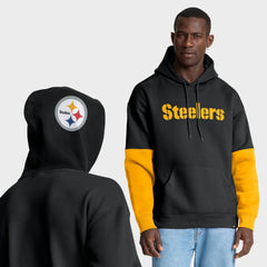 Pittsburgh Steelers Helmet Pullover Hoodie - Black Hoodies