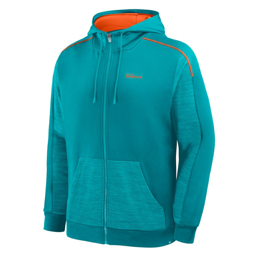 Miami Dolphins Checkdown Pass Full-Zip Hoodie - Aqua Hoodies