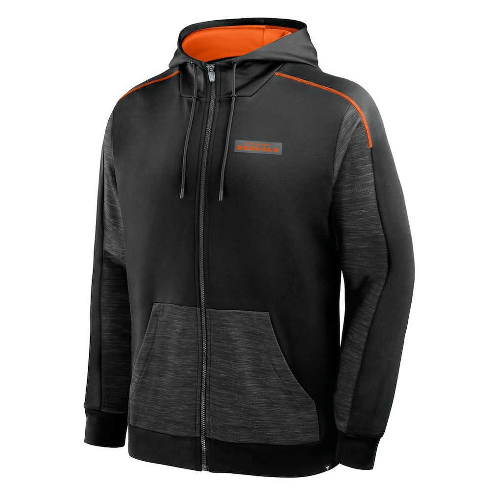 Cincinnati Bengals Checkdown Pass Full-Zip Hoodie - Black Hoodies