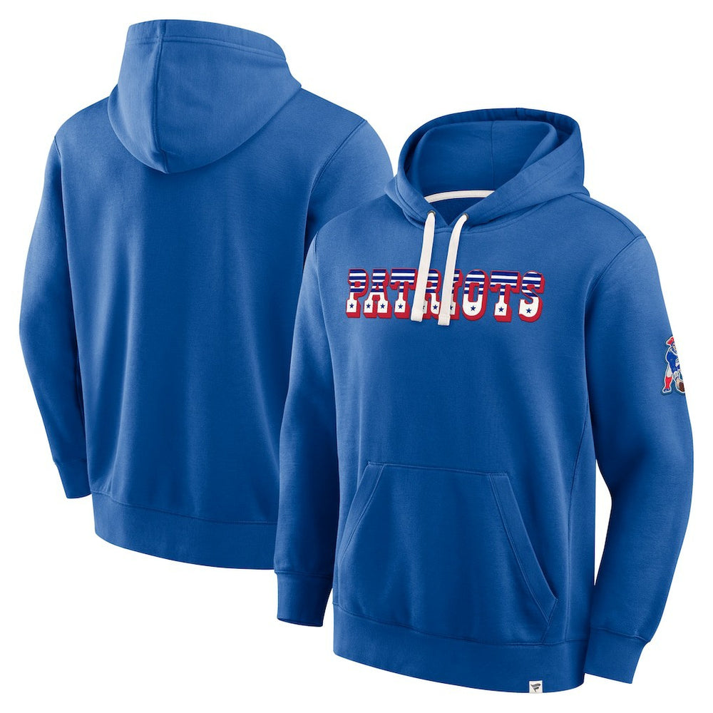 New England Patriots New Horizons Heritage Pullover Hoodie - Royal Hoodies