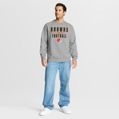 Cleveland Browns Powerful Throw Legacy Pullover Sweatshirt - Heather Gray Pullover