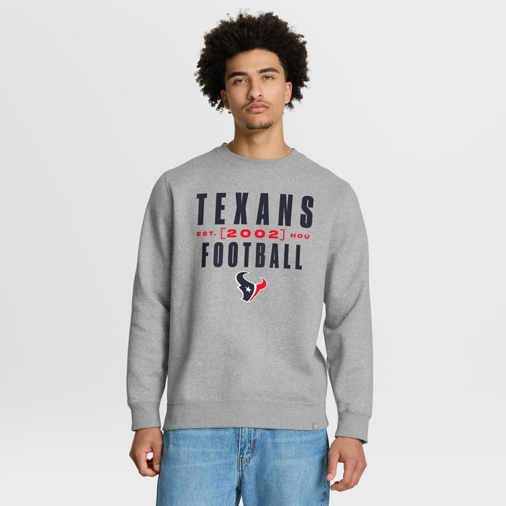 Houston Texans Powerful Throw Legacy Pullover Sweatshirt - Heather Gray Pullover