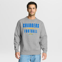 Los Angeles Chargers Powerful Throw Legacy Pullover Sweatshirt - Heather Gray Pullover