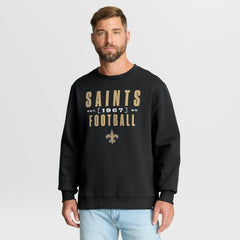 New Orleans Saints Powerful Throw Legacy Pullover Sweatshirt - Black Pullover