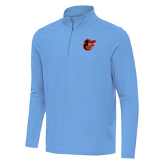 Baltimore Orioles Antigua Intent Quarter-Zip Top - Powder Blue Tops
